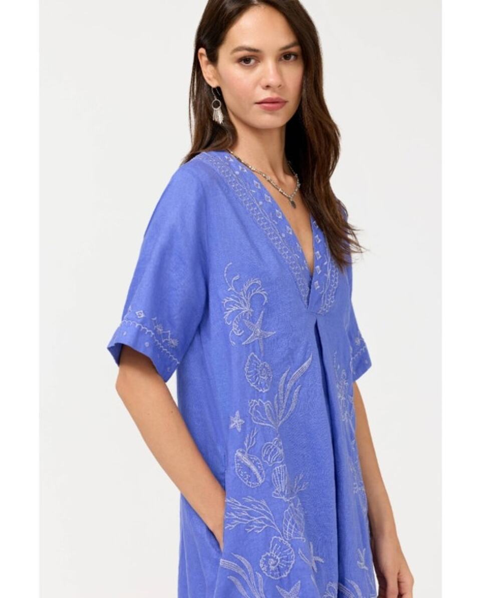 NEW Johnny Was Dolman Dress, 100% Linen Dress, Embroidered, Size S